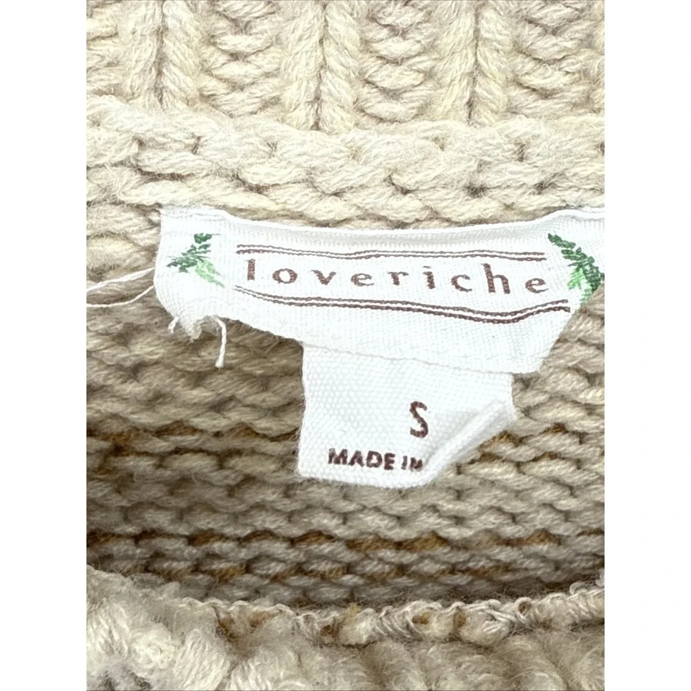 Loveriche Women's Small Pullover‎ Knit Sweater Tan/Brown/Yellow